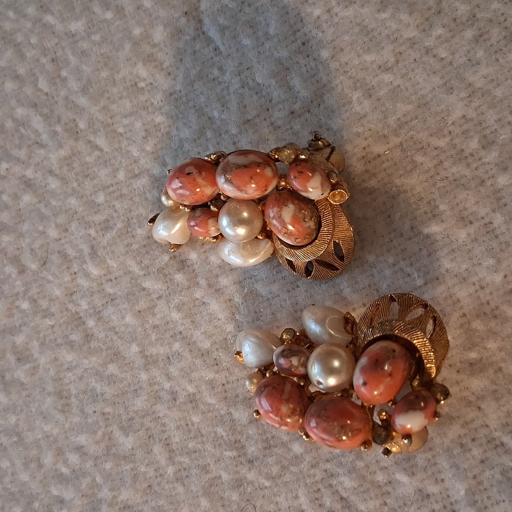 Vintage 1940s B.S.K. "Babytooth" clip-on earrings
